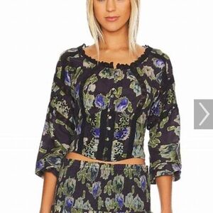 Love shack fancy nyeem bustier top deep